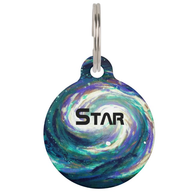 Handpainted Galaxy Shirt Pet Tag (Front)