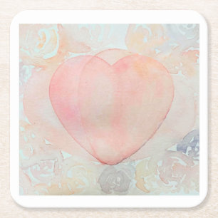 Handpainted Goddess Heart Square Paper Coaster