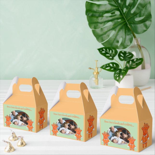 Handpainted Halloween Fun Ghouls Goblins PHOTO Favor Box (Multiple)