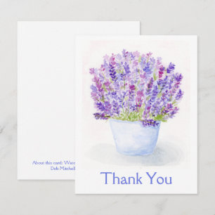 Handpainted Loose Watercolor Lavender Floral  Card