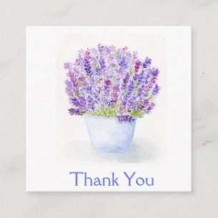 Handpainted Loose Watercolor Lavender THANK YOU Enclosure Card