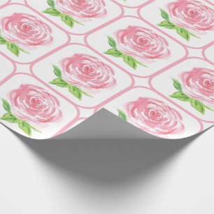 Handpainted Loose Watercolor Rose Floral Wrapping Paper