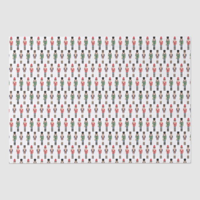Handpainted Nutcracker Toy Soldiers Christmas Tissue Paper (Front)