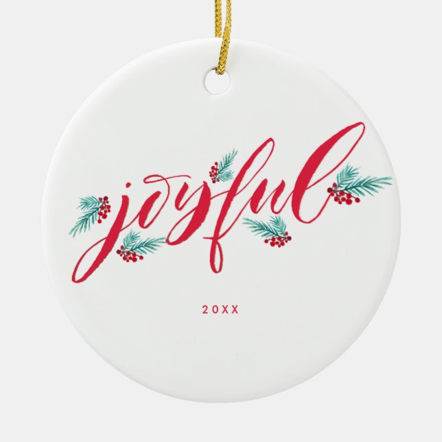 Handpainted Personalized Christmas Ornament (Front)