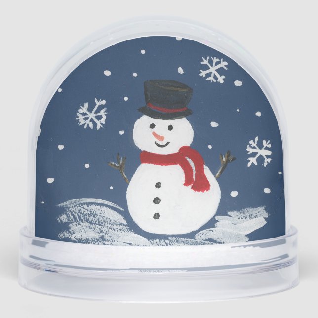 Handpainted Snowman ADD YOUR PHOTO Snowglobe (Front)