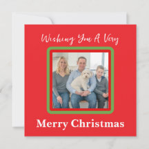 Handpainted Snowy Winter Trees Red PHOTO CARD