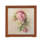 Handpainted Style Vintage Pink and White Roses