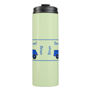 Handpainted Vintage Blue Truck NAME Dad Birthday Thermal Tumbler