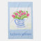 Handpainted Watercolor Tulips, Blue Stripe Pitcher