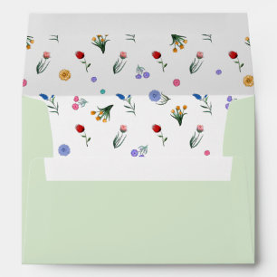 Handpainted Watercolor Wildflower Garden Envelope