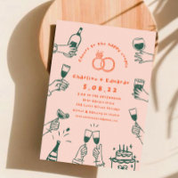 Handpainting Retro  Contemporary Art Wedding  