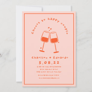 Handpainting Retro Contemporary Art Wedding Invitation