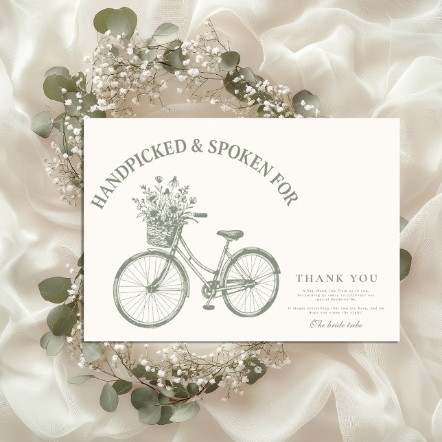 Handpicked Floral Bicycle Shower Thank You Card (Creator Uploaded)