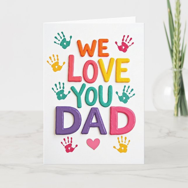 Handprint Fathers Day Love Card (Front)