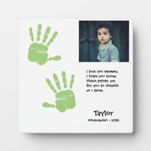 Handprint First day of School Poem for Mom Plaque