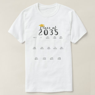 Handprint Graduation Class of 2035 Grow With Me T-Shirt