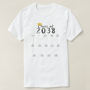 Handprint Graduation Class of 2038 Grow With Me T-Shirt