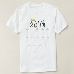 Handprint Graduation Class of 2039 Grow With Me T-Shirt