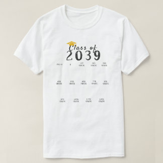 Handprint Graduation Class of 2039 Grow With Me T-Shirt