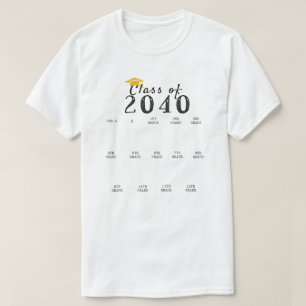 Handprint Graduation Class of 2040 Grow With Me T-Shirt