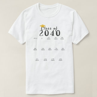 Handprint Graduation Class of 2040 Grow With Me T-Shirt