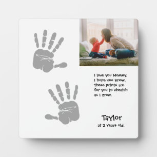 Handprint with photo and poem mother's day plaque