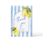 Handrawn blue stripes lemons baby shower
