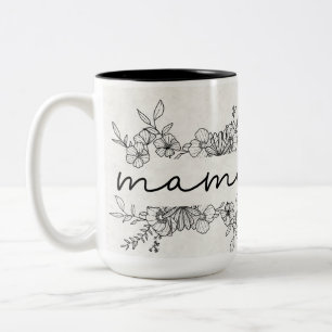 Handrawn Floral Christian Bible Verse Two-Tone Coffee Mug