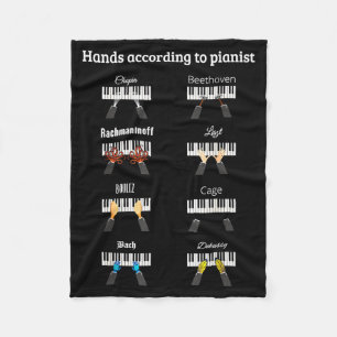 Hands According To Anists Ano Clical Music Instrum Fleece Blanket