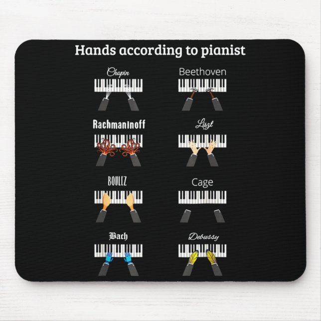 Hands According To Anists Ano Clical Music Instrum Mouse Pad (Front)