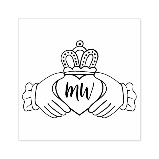 Hands And Crown Wood Art Stamp (Imprint)