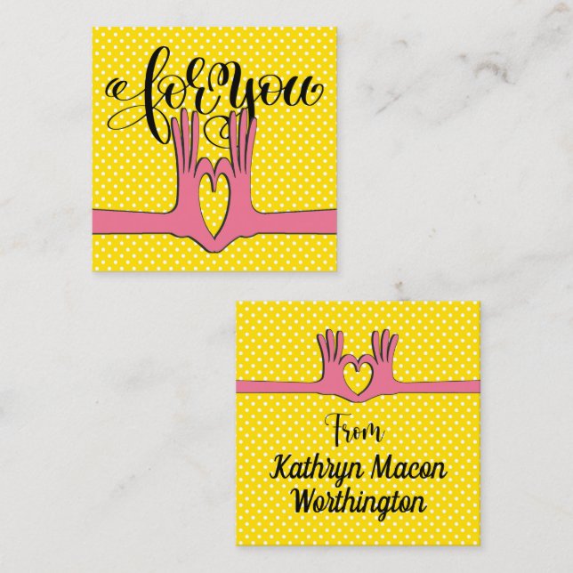 Hands and Heart Gift Enclosure  Business Card (Front/Back)