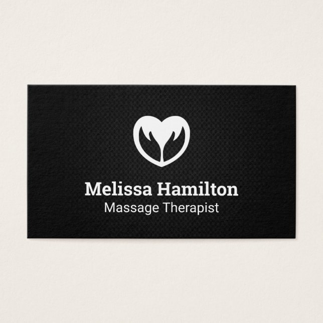 Hands and Heart Icon | Black Mesh Background (Front)