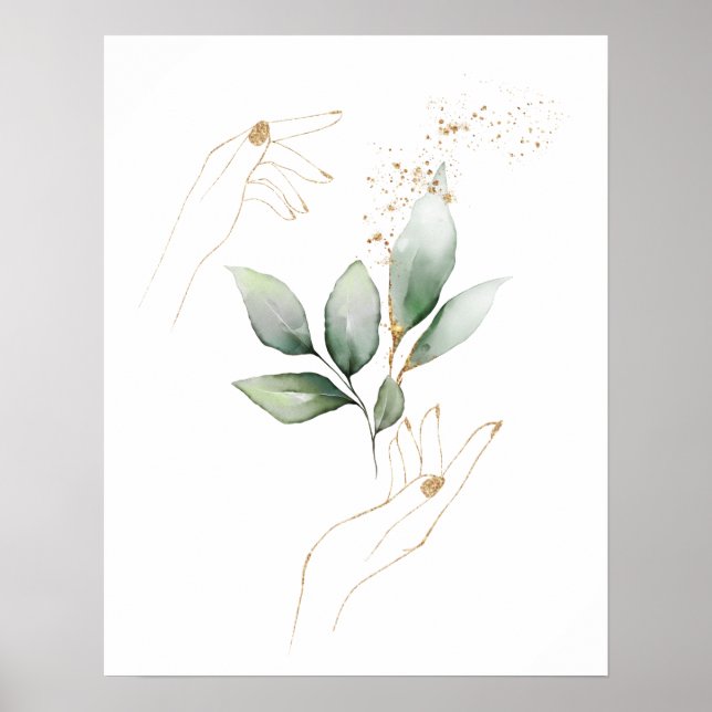 Hands and leaves Print, Value Poster Paper (Matte) (Front)