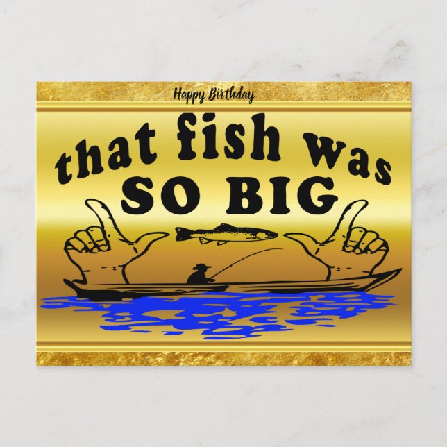 Hands apart showing a fish and a boat with water postcard (Front)