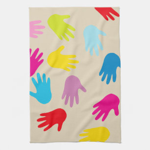 Hands around the world kitchen towel