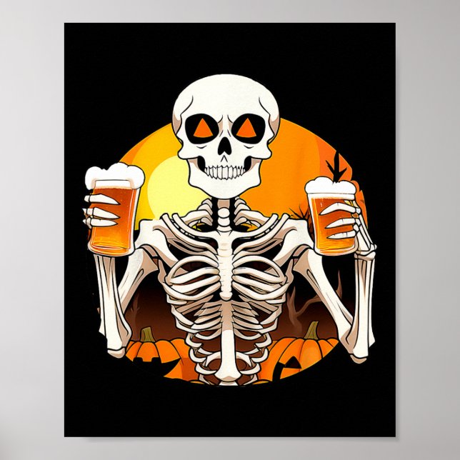 Hands Beer Funny Drinking Halloween Women's  Poster (Front)