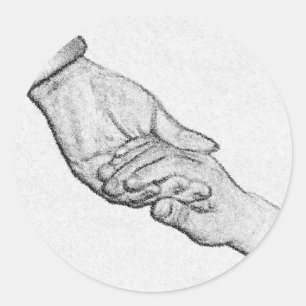 hands classic round sticker