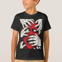 Hands Covering Face Horror Red Demon Art