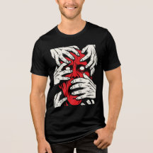 Hands Covering Face Horror Red Demon Art