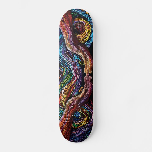 Hands/Eyes - Aboriginal Style - Skateboard Deck (Front)
