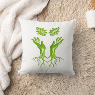 Hands family tree roots love Appreciation Artwork Throw Pillow