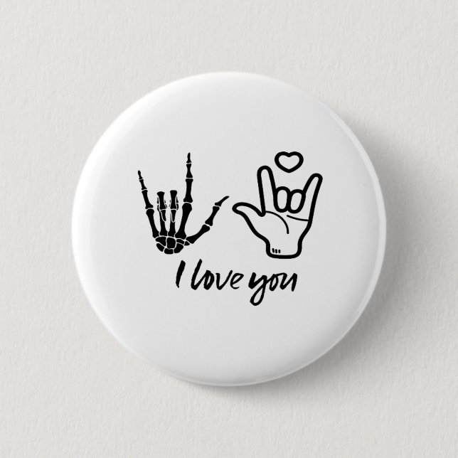 Hands Forming - Skeleton Heart Hands  2 Inch Round Button (Front)