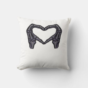 Hands Forming Skeleton Heart Hands Minimal Touch Throw Pillow