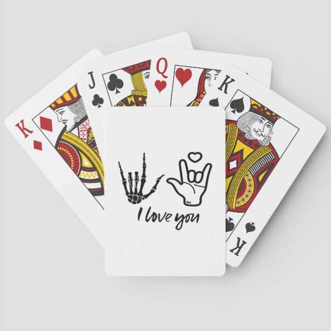Hands Forming - Skeleton Heart Hands  Playing Cards (Back)