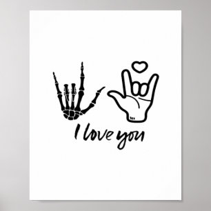 Hands Forming - Skeleton Heart Hands  Poster