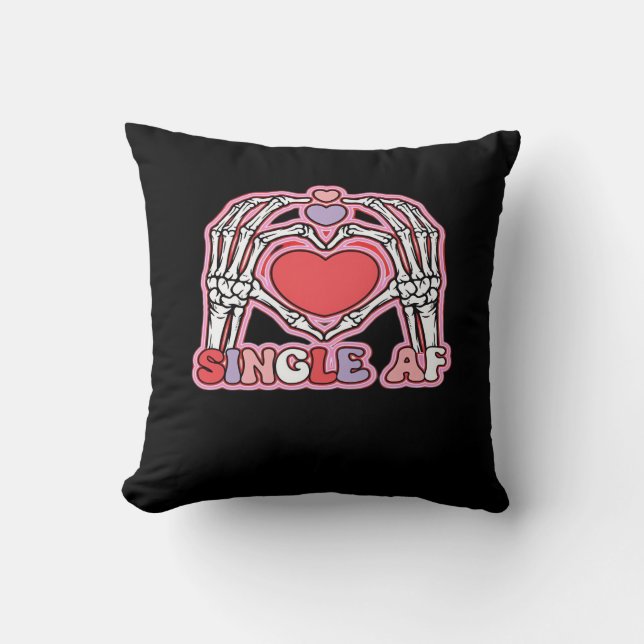 Hands Halloween Classic – Spooky Skeleton Design Throw Pillow (Front)