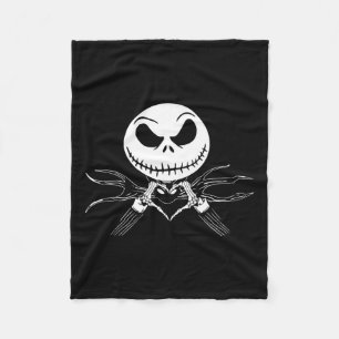 Hands Heart Sign Funny Skull Halloween Costume  Fleece Blanket