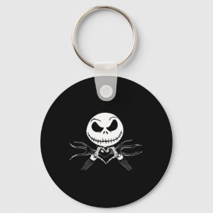 Hands Heart Sign Funny Skull Halloween Costume Keychain