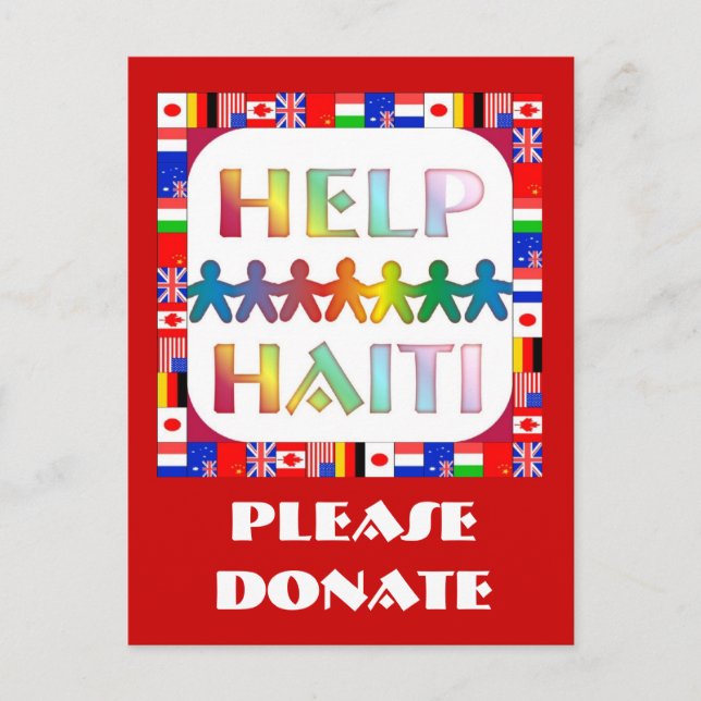 Hands Helping Haiti - Please Donate Postcard (Front)